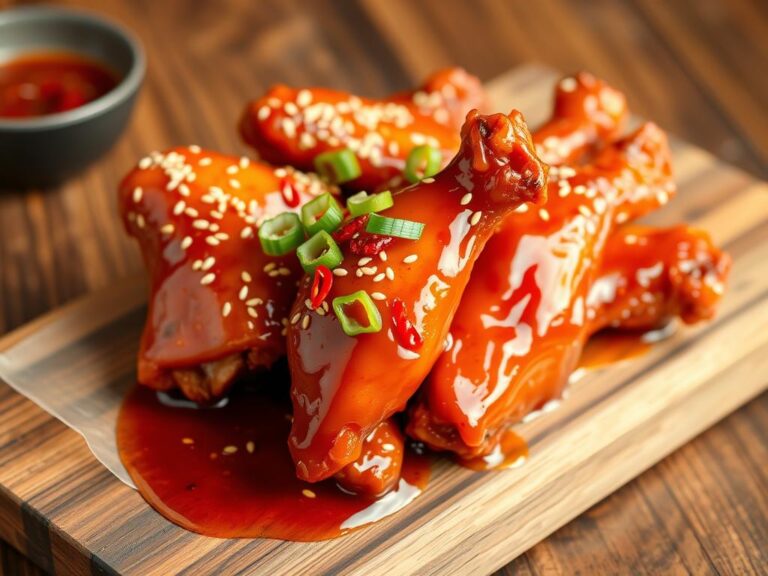 Ailes de poulet laquées miel-sriracha à l'air fryer