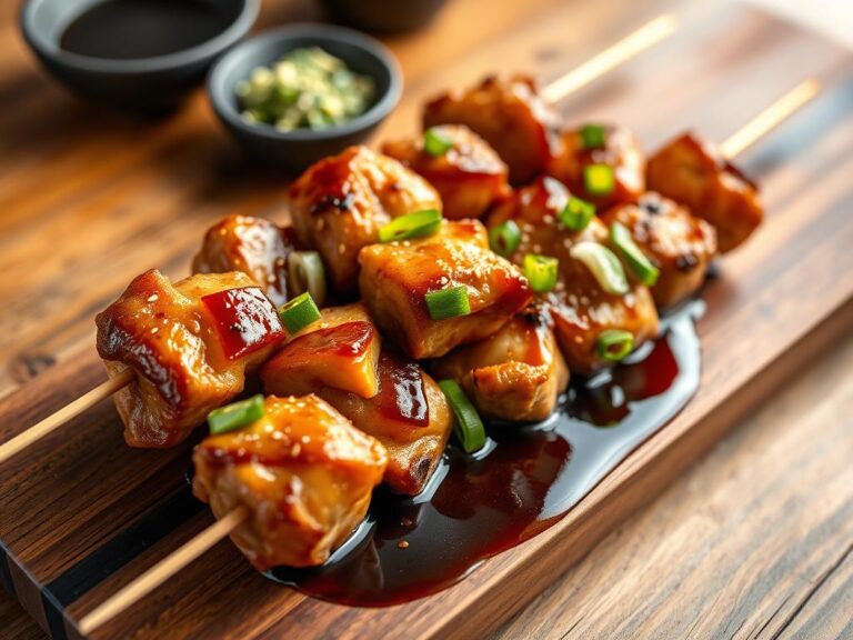 recipe brochettes yakitori au poulet et oignons nouveaux