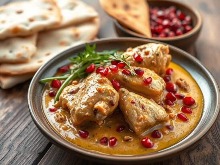 Poulet à la sauce satsivi géorgienne — noix et épices