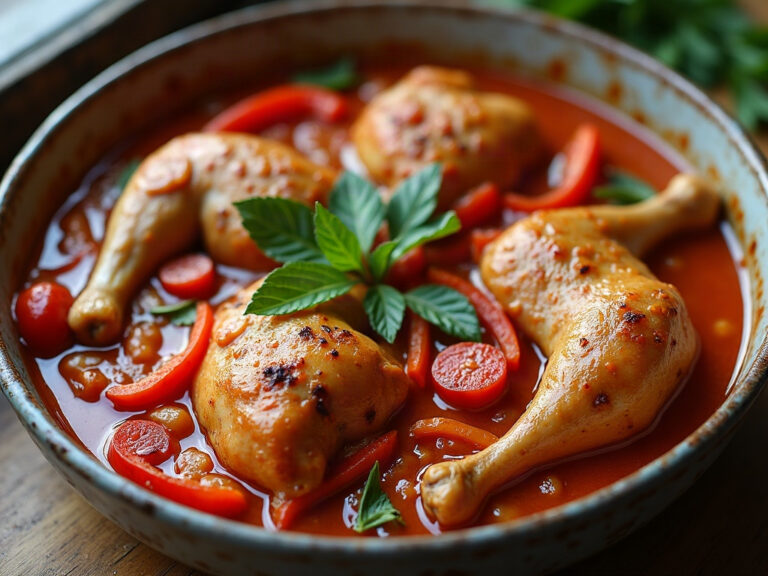 Poulet basquaise cookeo mijote, poivrons rouges et chorizo